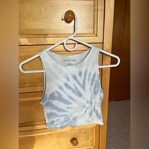 Green, White, Blue tie-dye muscle tank, (S)